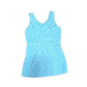 Lucy Power Tech Teal Blue Space Dye Athletic Stretch Shirt Tank Medium